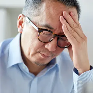 man with sinus pressure